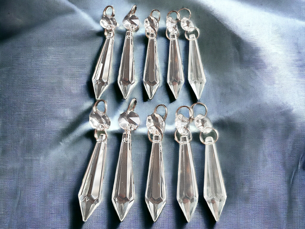 1 Clear Glass Torpedo 50 mm 2" Chandelier Crystals Drops Beads Droplets Light Parts 7