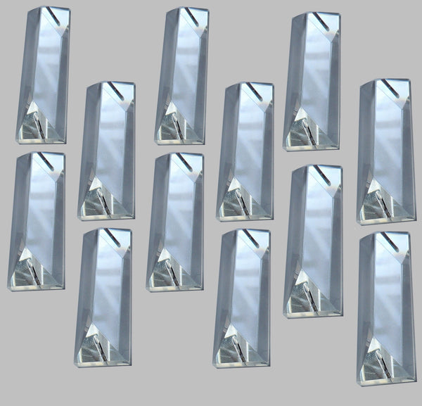 12 Clear Cut Glass Oblong 62 mm x 20 mm Coffin Chandelier Crystals Drops Beads Droplets 5