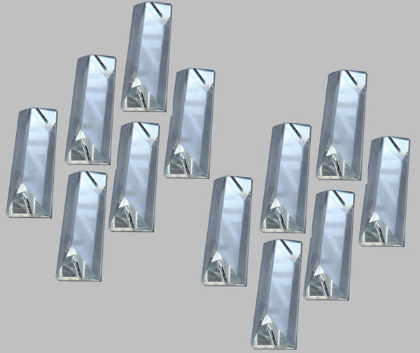 12 Clear Cut Glass Oblong 62 mm x 20 mm Coffin Chandelier Crystals Drops Beads Droplets 9