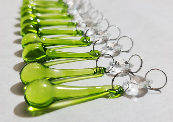 12 Sage Green Orbs 53 mm 2" Chandelier Crystals Droplets Beads Decorations Sun Catchers Drops 11