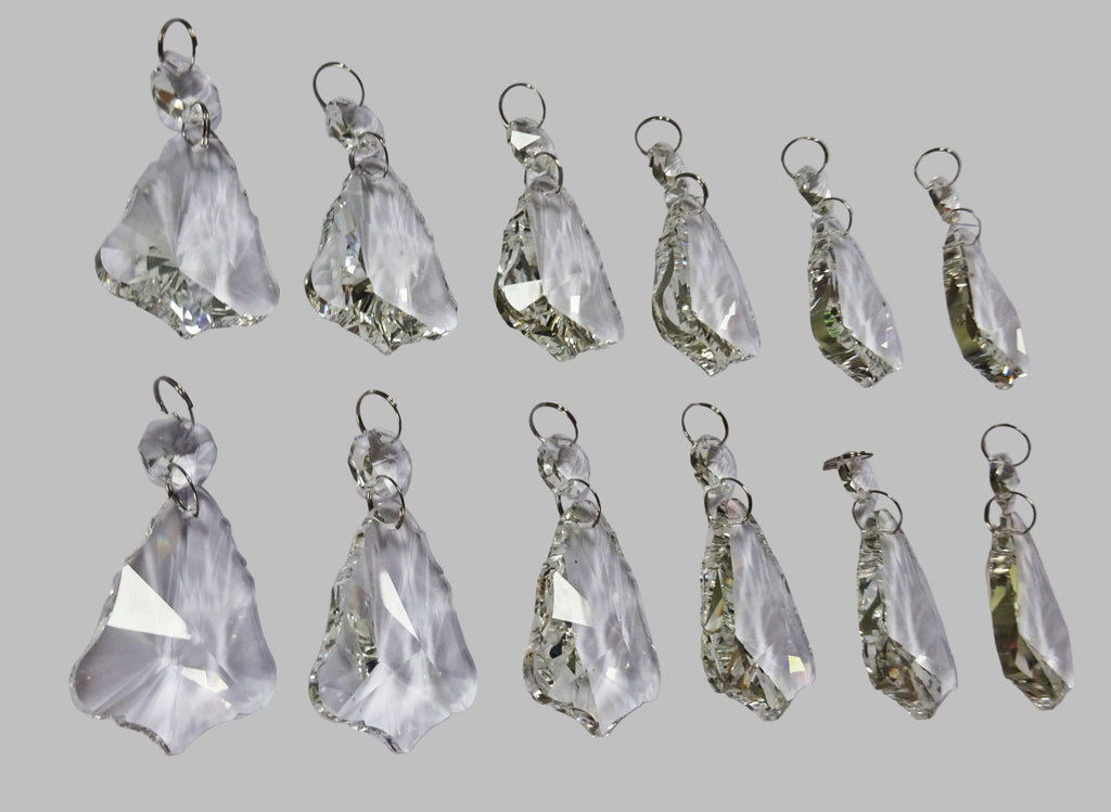 12 Clear 50 mm 2" Bell Chandelier Glass Crystals Beads Droplets Sun Catchers Decorations colourless