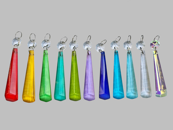 11 Chandelier Cut Glass UK Crystals Colour Set Icicle Beads Prisms Droplets Light Parts 5