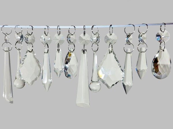 12 Chandelier Drops Clear Standard Size Cut Glass UK Crystals Beads Prisms Sun Catchers