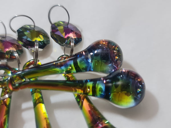 1 Vitrail AB Iridescent & Silver Cut Glass Orb 53 mm 2" Chandelier Crystals Drops Beads Droplets 23