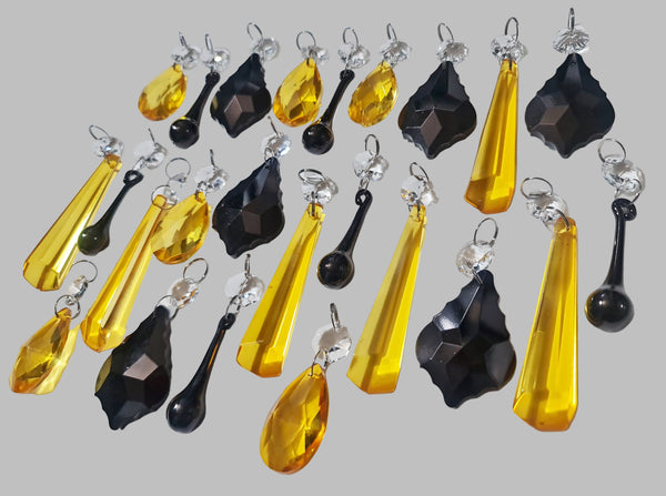 24 Chandelier Drops Halloween Autumn Fall Decorations Cut Glass Crystals Beads Prisms Droplets 8
