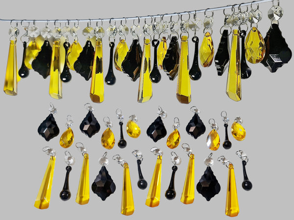 24 Chandelier Drops Halloween Autumn Fall Decorations Cut Glass Crystals Beads Prisms Droplets 1