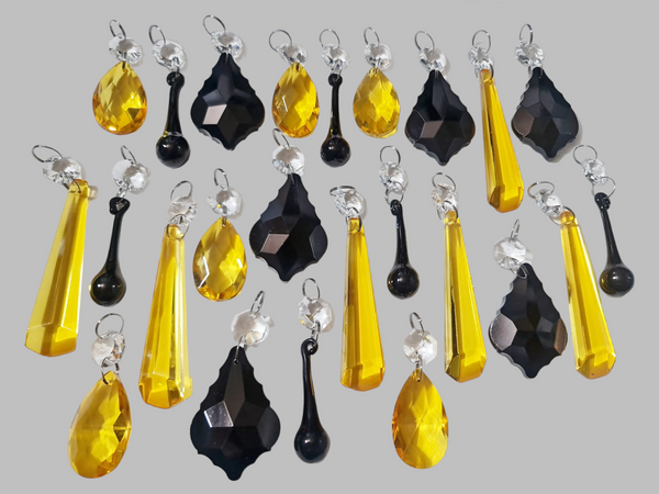 24 Chandelier Drops Halloween Autumn Fall Decorations Cut Glass Crystals Beads Prisms Droplets 4