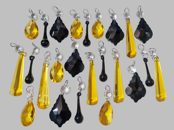 24 Chandelier Drops Halloween Autumn Fall Decorations Cut Glass Crystals Beads Prisms Droplets 2