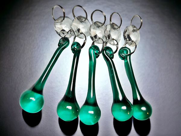 1 Peacock Green Cut Glass Orbs 53 mm 2" Chandelier UK Crystals Droplets Beads Drops Lamp Parts 5