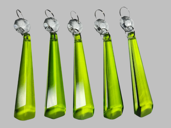 1 Sage Green Cut Glass Icicles 72 mm 3" UK Chandelier Crystals Drops Beads Droplets Light Parts 5