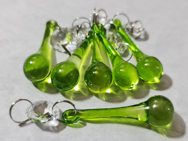1 Sage Green Cut Glass Orbs 53 mm 2" Chandelier Crystals Droplets Beads Drops Lamp Light Parts 4