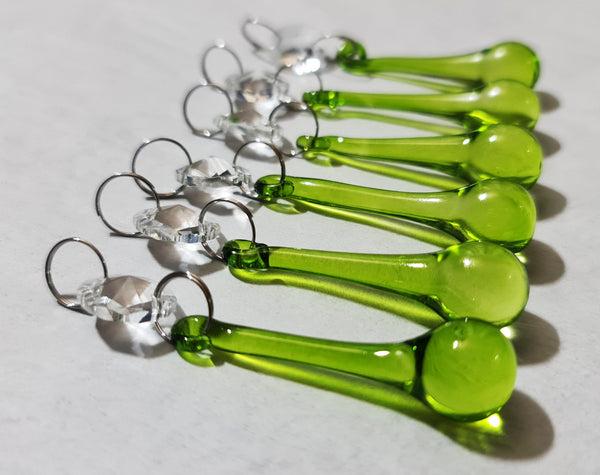 1 Sage Green Cut Glass Orbs 53 mm 2" Chandelier Crystals Droplets Beads Drops Lamp Light Parts 6