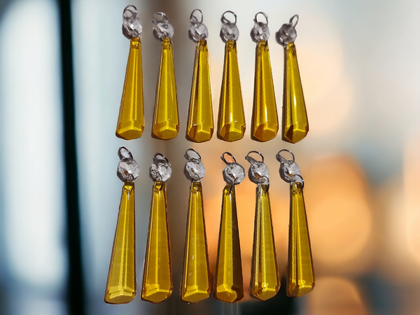 12 Orange Icicles 72 mm 3" UK Chandelier Crystals Drops Beads Droplets Christmas Wedding Decorations 12