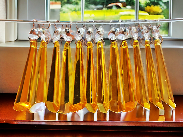 12 Orange Icicles 72 mm 3" UK Chandelier Crystals Drops Beads Droplets Christmas Wedding Decorations 6