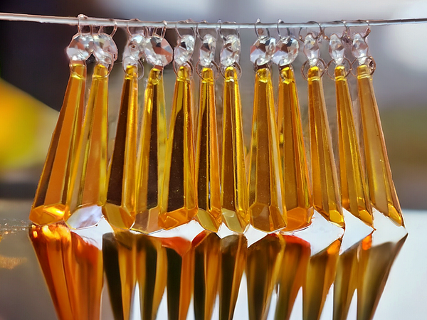 12 Orange Icicles 72 mm 3" UK Chandelier Crystals Drops Beads Droplets Christmas Wedding Decorations 5