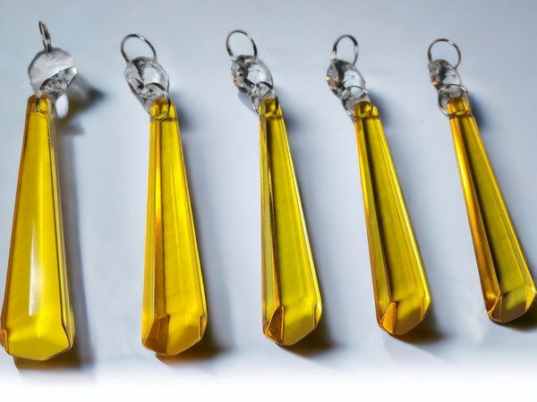 1 Orange Cut Glass Icicles 72 mm 3" UK Chandelier Crystals Drops Beads Droplets Light Parts 6