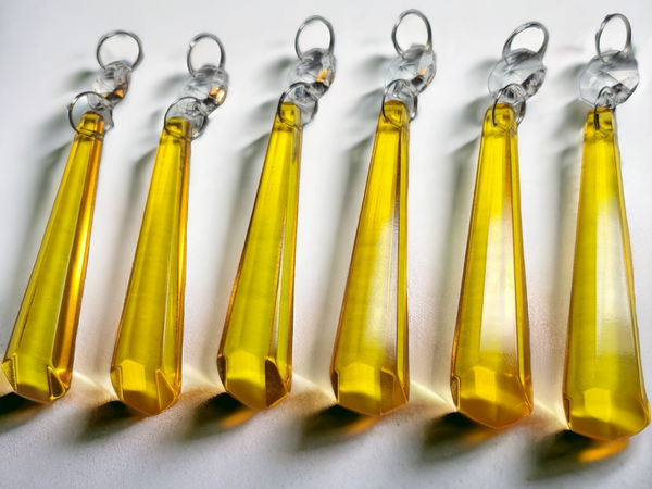 1 Orange Cut Glass Icicles 72 mm 3" UK Chandelier Crystals Drops Beads Droplets Light Parts 8