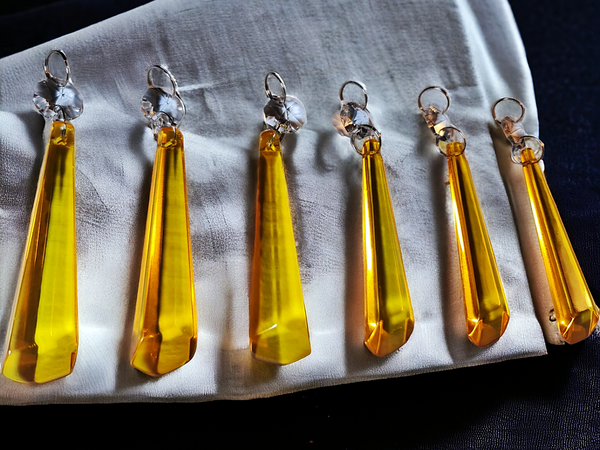 1 Orange Cut Glass Icicles 72 mm 3" UK Chandelier Crystals Drops Beads Droplets Light Parts 4