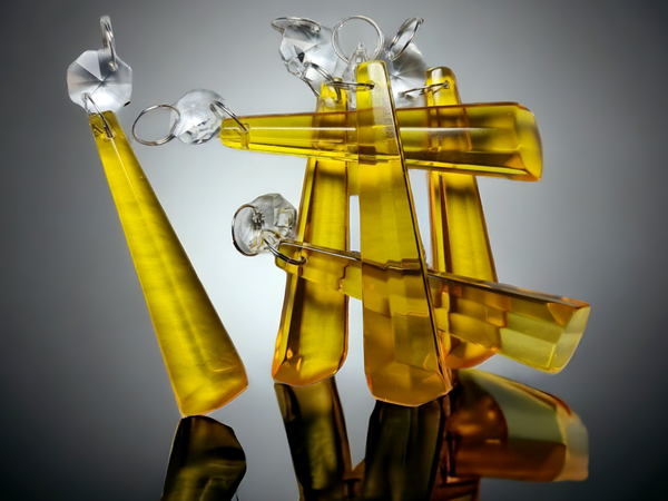 1 Orange Cut Glass Icicles 72 mm 3" UK Chandelier Crystals Drops Beads Droplets Light Parts