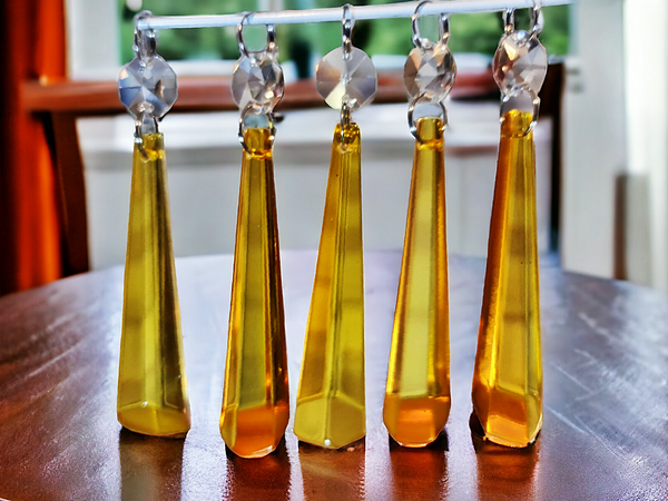 1 Orange Cut Glass Icicles 72 mm 3" UK Chandelier Crystals Drops Beads Droplets Light Parts 5