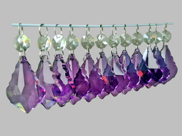 12 Purple Leaf 50 mm 2" Chandelier UK Crystals Beads Droplets Christmas Wedding Decorations 4