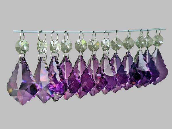 12 Purple Leaf 50 mm 2" Chandelier UK Crystals Beads Droplets Christmas Wedding Decorations 6