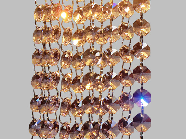 1 Strand 14 mm Pastel Pink Octagon Chandelier Drops Cut Glass Crystals Garlands Beads Droplets Parts 8