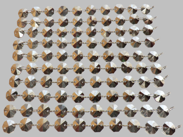 12 Strands Vitrail AB 14mm Octagon Chandelier Drops Glass Crystals 2.4m Garland Beads Droplets 4