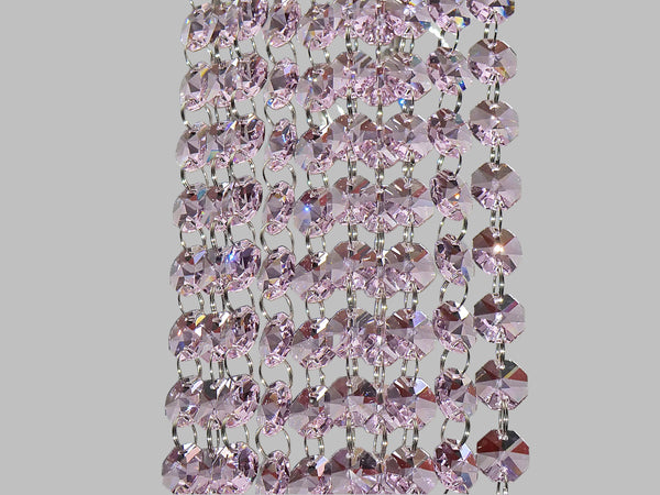 1 Strand 14 mm Pastel Pink Octagon Chandelier Drops Cut Glass Crystals Garlands Beads Droplets Parts 6