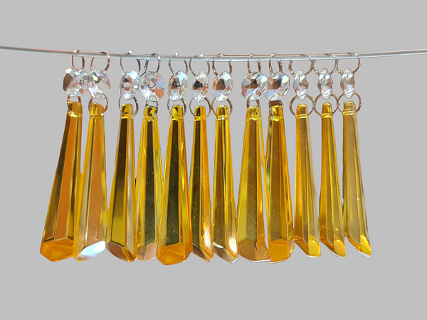 12 Orange Icicles 72 mm 3" UK Chandelier Crystals Drops Beads Droplets Christmas Wedding Decorations