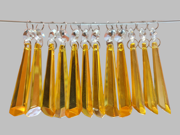 12 Orange Icicles 72 mm 3" UK Chandelier Crystals Drops Beads Droplets Christmas Wedding Decorations 13