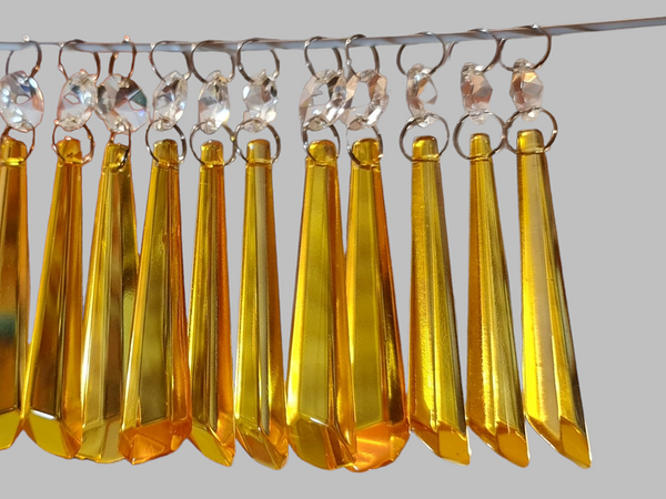 12 Orange Icicles 72 mm 3" UK Chandelier Crystals Drops Beads Droplets Christmas Wedding Decorations 4