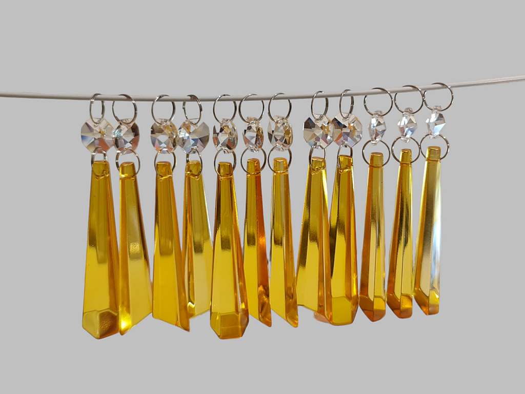 12 Orange Icicles 72 mm 3" UK Chandelier Crystals Drops Beads Droplets Christmas Wedding Decorations 1