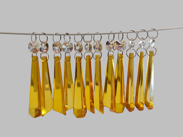 12 Orange Icicles 72 mm 3" UK Chandelier Crystals Drops Beads Droplets Christmas Wedding Decorations 1