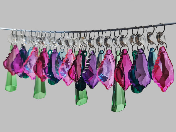 25 Chandelier Drops Summer Colour Cut Glass Crystals Droplets Beads Light Parts Sun Catchers 7