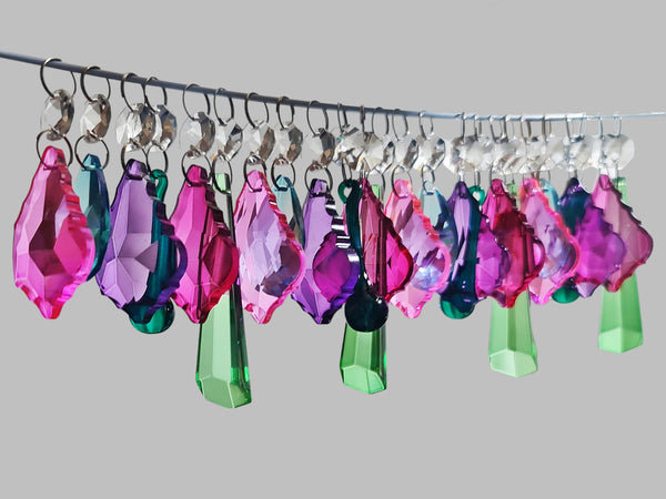 25 Chandelier Drops Summer Colour Cut Glass Crystals Droplets Beads Light Parts Sun Catchers 3