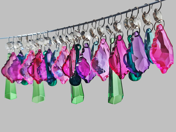 25 Chandelier Drops Summer Colour Cut Glass Crystals Droplets Beads Light Parts Sun Catchers 5