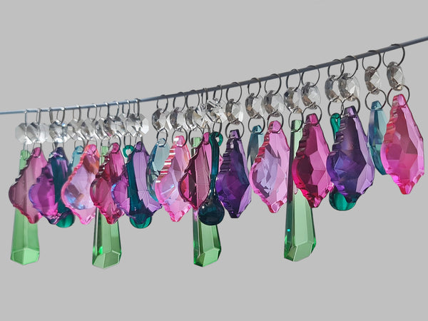 25 Chandelier Drops Summer Colour Cut Glass Crystals Droplets Beads Light Parts Sun Catchers 9
