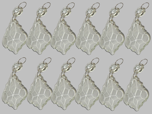 12 Clear Leaf 50 mm 2" Chandelier Crystals Drops Beads Droplets Sun Catcher Decorations Pendalogues