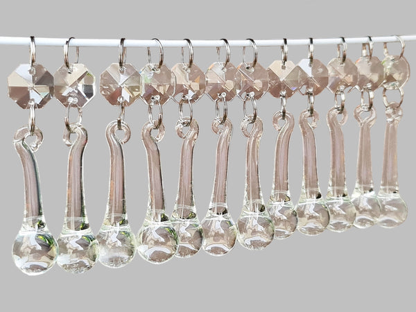 12 Clear Orbs 53 mm 2" Chandelier Crystals Droplets Beads Drops Sun Catcher Decorations 3