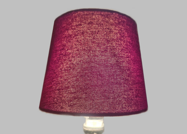 Antique Wine Hessian Linen Clip On the Bulb Candle Drum Lampshade 6" Chandelier Shade 4