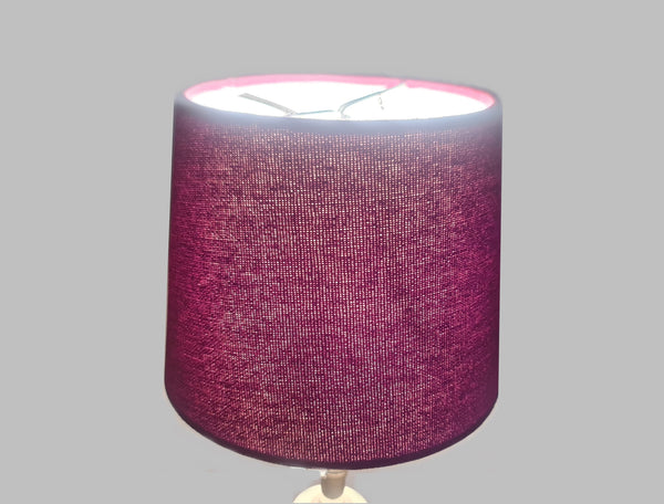Antique Wine Hessian Linen Clip On the Bulb Candle Drum Lampshade 6" Chandelier Shade 5