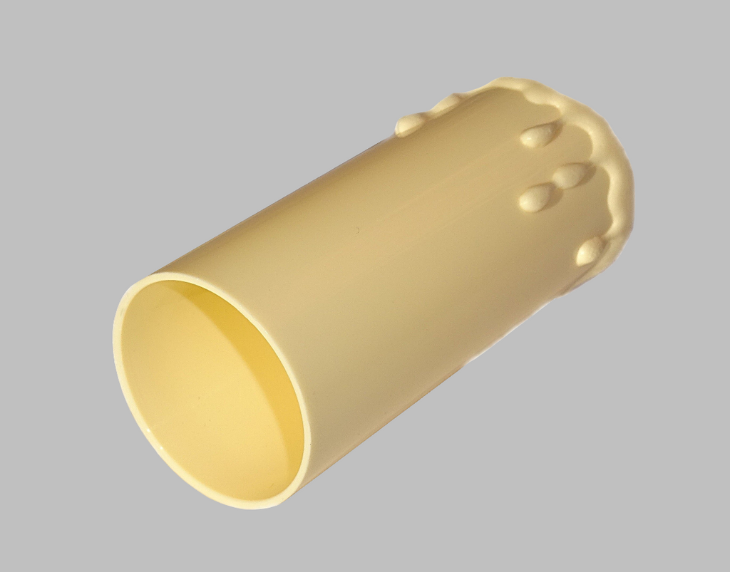 80 mm x 36 mm Chandelier Candle Drips Cream Plastic Light Pendant Bulb Cover Antique Style Sleeve Tubes