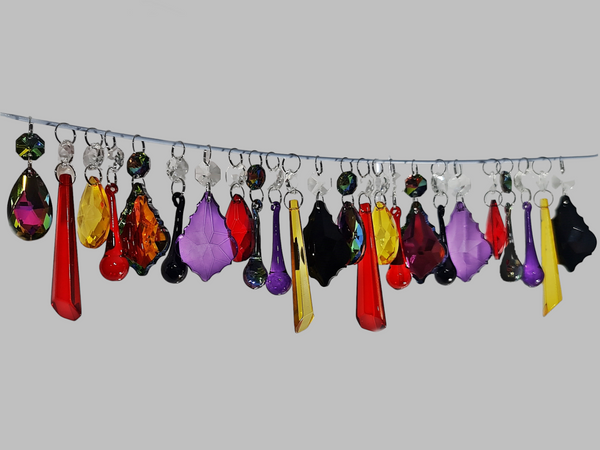 24 Chandelier Drops Gothic Halloween Autumn Fall Decorations Glass Crystals Beads Droplets 4
