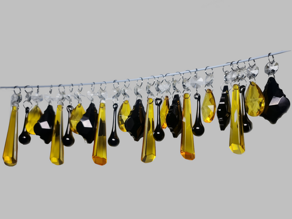 24 Chandelier Drops Halloween Autumn Fall Decorations Cut Glass Crystals Beads Prisms Droplets 7