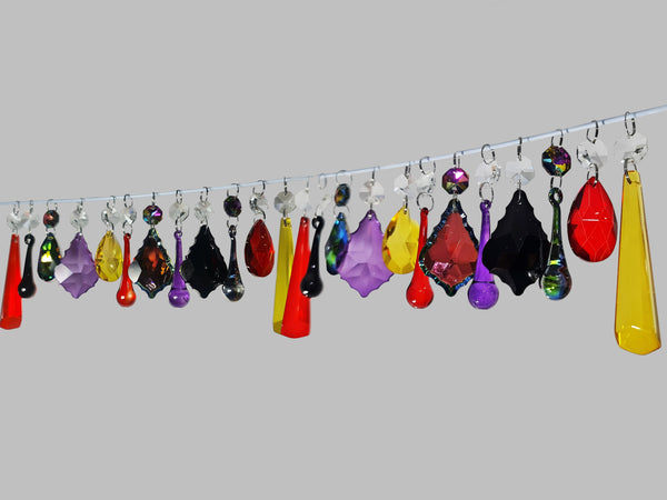 24 Chandelier Drops Gothic Halloween Autumn Fall Decorations Glass Crystals Beads Droplets 8
