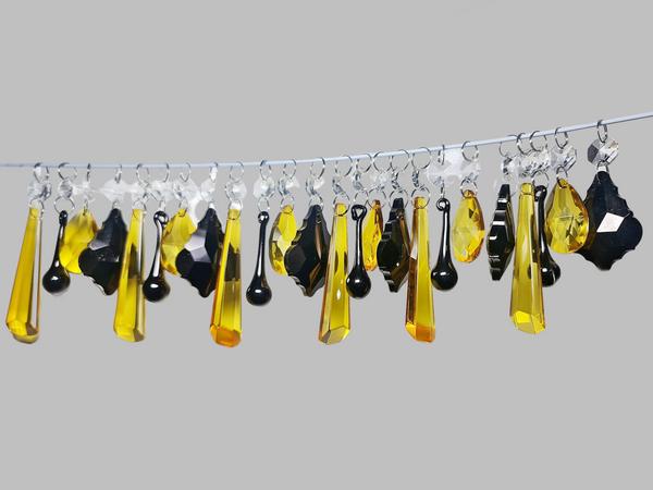 24 Chandelier Drops Halloween Autumn Fall Decorations Cut Glass Crystals Beads Prisms Droplets 3