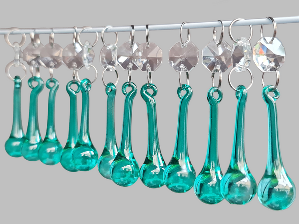 12 Aqua Marine Orbs 53 mm 2" Chandelier Crystals Droplets Beads Drops Christmas Decorations 5