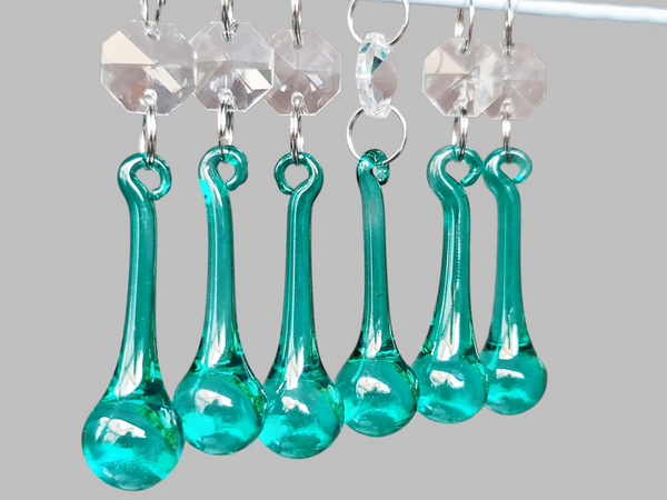 1 Aqua Marine Cut Glass Orbs 53 mm 2" Chandelier UK Crystals Droplets Beads Drops Lamp Light Parts 9