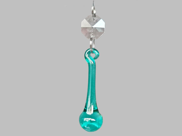 1 Aqua Marine Cut Glass Orbs 53 mm 2" Chandelier UK Crystals Droplets Beads Drops Lamp Light Parts 2